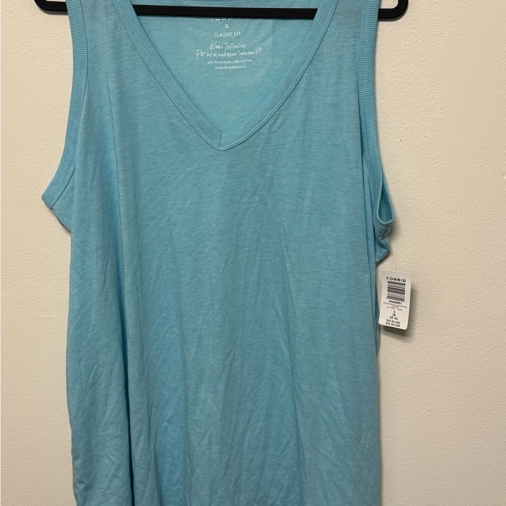 Classic Fit v neck Blue Women's tank top